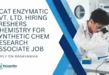 KCAT Enzymatic Pvt. Ltd. Hiring Freshers Chemistry For Synthetic Chem Research Associate Job, Apply on Rasayanika Freshers MSc Organic Chemistry Jobs at KCAT Enzymatic Pvt. Ltd.