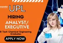 Chemical Engineering Jobs in Pune – Analyst/Executive R&D Chemical Engineering Job UPL Apply Now for the Research Job