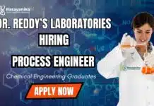 Chemical Engineering Job at Dr. Reddy’s Laboratories | Apply Now Chemical Engineering Job at Dr. Reddy’s Laboratories Process Engineer Position