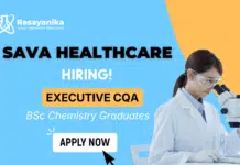 BSc Chemistry Job at SAVA Healthcare | Apply Now for the QA Role QA Job at SAVA Healthcare | Apply now for the Chemistry Job