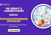 Process Engineering Specialist – Chem Engg Jobs | Dr. Reddy’s Laboratories Dr. Reddy’s Laboratories Recruitment Process Engineer, Chemical Engineering Job
