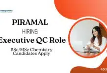Executive–QC Job at Piramal Pharma, MSc Chemistry Candidates Apply Now QC Jobs at Piramal | MSc Chemistry Candidates Apply Now