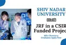 JRF Position in CSIR Funded Project | Apply Now | SNU Careers JRF Jobs for Chemistry Candidates| CSIR Funded Research Project