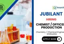 BSc Chemistry Job at Jubilant | Apply Now for the Chemist Officer Position Jubilant Careers 2025 Chemist Job BSc Chemistry Graduates Apply Now