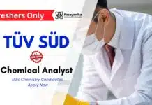 TUV SUD QC Job for MSc Chemistry Freshers, Apply Now Chemical Analyst Jobs at TUV SUD | MSc Chemistry Freshers Apply Now