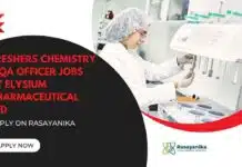 Freshers Chemistry IPQA Officer Jobs at Elysium Pharmaceutical Ltd, Apply on Rasayanika Freshers Chemistry Vacancies IPQA | Officer Jobs at Elysium Pharmaceutical Ltd