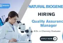 Quality Assurance Jobs at Natural Biogenex | Chemistry Graduates Apply Now QA Job at Natural Biogenex Apply Now for the Chemistry Job