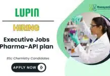 Executive Jobs at Lupin | BSc Chemistry Candidates Apply Now Executive Jobs at Lupin | BSc Chemistry Candidates Apply Now