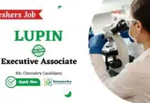 Executive Associate Job at Lupin | Chemistry Freshers Apply Freshers Jobs at Lupin | Apply for Executive Jobs