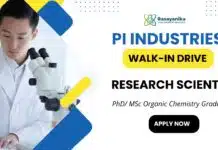 Chemistry Job at PI Industries | Attend Walk-In For the Scientist Job Scientist Job at PI Industries Apply Now for the Chemical Engineering Job