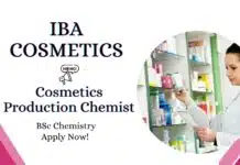 Cosmetics Production Jobs at Iba Cosmetics | BSc Chemistry Jobs Cosmetics Production Jobs at Iba Cosmetics | BSc Chemistry Jobs