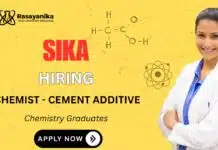 Chemist- Cement Additive Job Openings at Sika – Apply Online Sika Careers Chemist Job BSc Chemistry Graduates Apply Now