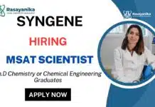 Scientist Job at Syngene | Chemistry Graduates Apply Now Syngene Careers Scientist Job Opportunities in Bangalore