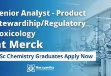 MSc Chemistry Jobs in Bangalore | Apply now at Merck Senior Analyst Job at Merck | MSc Chemistry Graduates Apply Now