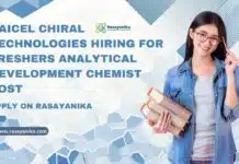 Daicel Chiral Technologies Hiring For Freshers Analytical Development Chemist Post, Apply on Rasayanika Freshers MSc Analytical Chemistry Jobs at Daicel Chiral Technologies