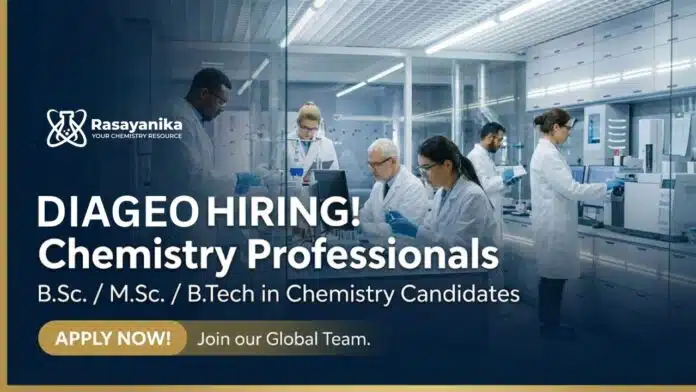 Chemistry Jobs at Diageo | Senior Executive – Blending Jobs, Apply Now Chemistry Jobs at Diageo | Senior Executive – Blending Jobs, Apply Now
