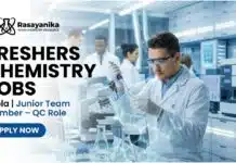 Freshers Jobs | Junior Team Member – QC Job Opportunity Freshers Chemistry Jobs at Cipla | Apply for Junior Team Member – QC Role