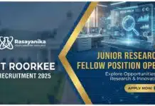 IIT Roorkee Recruitment 2025: Junior Research Fellow Position Open IIT Roorkee Recruitment 2025: Junior Research Fellow Position Open