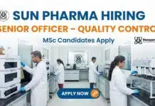Quality Control Officer Jobs at Sun Pharma | MSc Chemistry Jobs Quality Control Officer Jobs at Sun Pharma | MSc Chemistry Jobs