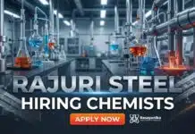BSc Chemistry Jobs at Rajuri Steel | Apply Now Chemist Jobs at Rajuri Steel | BSc Chemistry Graduates Apply Now