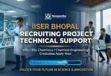 Chemistry Jobs at IISER Bhopal | Apply Now for Project Technical Support Role IISER Bhopal Recruitment: Project Technical Support | Apply Now for Chemistry Jobs
