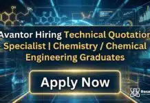 Avantor is Hiring Chemical Science Graduates | Apply Now MSc Chemistry Jobs at Avantor | Apply Now for Technical Quotation Specialist