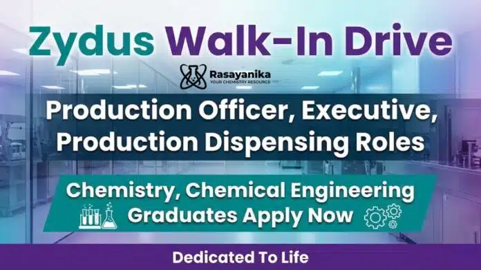 Walk-In Interview at Zydus Lifesciences for Chemistry & Chemical Engineering Jobs Walk-In Interview at Zydus Lifesciences for Chemistry & Chemical Engineering Jobs