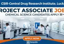 CSIR-CDRI Recruitment 2025: Project Staff Vacancies Announced Project Associate Jobs at CSIR-CDRI | Chemical Science Candidates Apply
