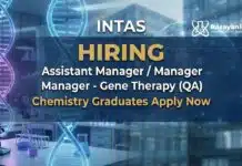 MSc Chemistry Jobs at Intas | Apply Now for Manager Role Intas Careers: Gene Therapy Assistant Manager | Apply now