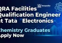 MSc Chemistry Jobs at Tata Electronics | Apply Now Tata Electronics Careers: QRA Engineer | MSc Chemistry Jobs