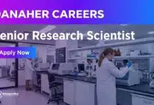Chemistry Jobs in Bangalore | Apply Now at Danaher Senior Research Scientist at Danaher | Apply Now