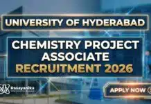 University of Hyderabad Project Associate Recruitment 2026 | Apply Now Project Associate Jobs at University of Hyderabad | Chemistry Candidates Apply Now