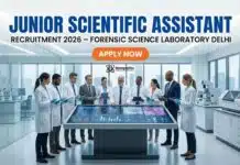 Govt Junior Scientific Assistant Recruitment 2026 – FSL Delhi, Apply Now Govt Jobs for Chemistry Graduates | Junior Scientific Assistant Recruitment 2026 – FSL Delhi