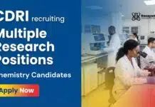 Research Job at CSIR-CDRI | Chemistry Candidates, Attend The Walk-In-Interview Research Jobs at CDRI | Chemistry | Walk-In-Interview