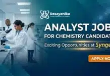 Entry-Level MSc Chemistry Analyst Jobs at Syngene, Apply Online Analyst Jobs at Syngene| Chemistry Graduates Apply Now
