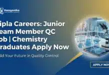 Cipla Hiring MSc Chemistry Graduates | Apply Now Cipla Careers: Junior Team Member QC Job | Apply Now
