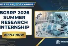 BITS Pilani Goa Summer Research Program (BGSRP) | Chemistry Apply Now BITS Pilani Internship | Summer Research Internship | Apply Now