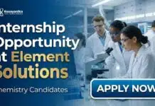 Freshers Chemistry Regulatory Intern at Element Solutions, Apply Online Internship Opportunity at Element Solutions | Chemistry Grad Apply