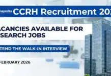 Govt Ministry of AYUSH CCRH Recruitment – Chemical Science Candidates Attend the Walk-In Interview CCRH Recruitment 2026 | Vacancies Available for Research Jobs | Attend the Walk-in Interview