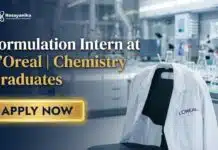 Formulation Intern at L’Oréal – Chemistry Students Apply Online Chemistry Internship at L’Oréal, Check Details & Apply