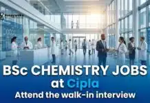 BSc Chemistry Jobs at Cipla Careers – Executive & Senior Executive Walk-in Drive BSc Chemistry Jobs at Cipla | Candidates Apply Now