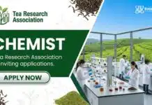 Government Job at Tea Research Association | Apply For Chemist Post Chemist Job TOKLAI Kolkata | Government Job Vacancy | MSc Chemistry Graduates Apply Now