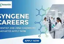 Syngene is Hiring Associate Scientist Job Bangalore | Apply Now Syngene Careers: Scientist Job | Chemistry Graduates Apply Now