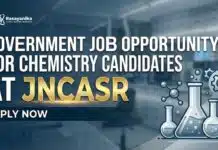 JNCASR Recruitment 2026: R&D Assistant Vacancy Under Sponsored Project Government Jobs at JNCASR | Chemistry Candidates Apply Now