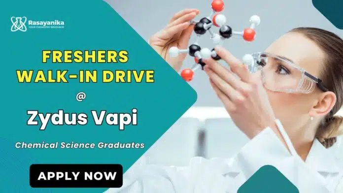 BSc Chemistry Freshers Job at Zydus | Walk-In Interview 2026 BSc Chemistry Freshers Job at Zydus | Walk-In Interview 2026
