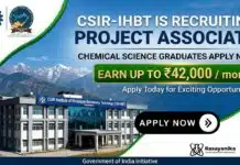 CSIR IHBT is Recruiting MSc Chemistry Graduates | Apply & earn up to ₹42,000/ month MSc Chemistry Job at CSIR IHBT | Apply for Project Associate Job