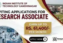 IIT Gandhinagar is inviting Application for Research Associate | Apply & earn up to Rs. 61,400/- per month Research Associate Job IIT Gandhinagar Recruitment | PhD Chemistry Graduates Apply Now