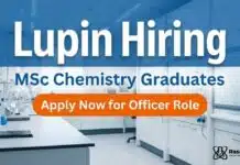 Lupin is Hiring MSc Chemistry Graduates | Apply Now Lupin Careers: MSc Chemistry Job | Apply Now for Officer Role