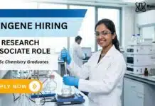 Syngene is Hiring Research Associate Role | MSc Chemistry Graduates Apply Now MSc Chemistry Jobs at Syngene | Apply for Research Associate Role