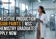Asian Paints is hiring MSc Chemistry Graduates | Apply Now Executive Production at Asian Paints | MSc Chemistry Graduates Apply Now